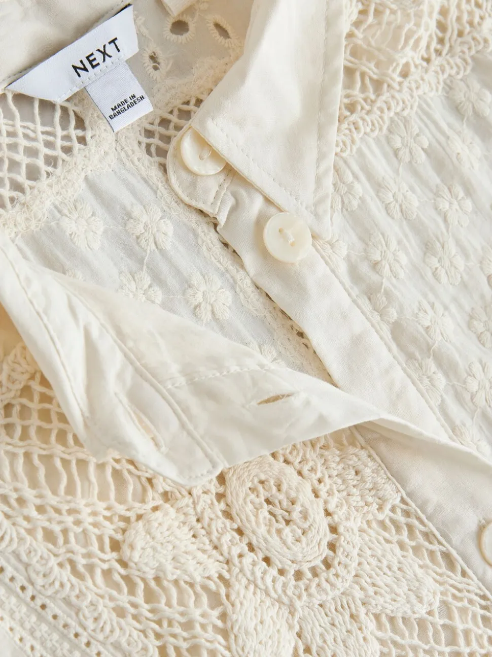 Crème - Chemise au crochet