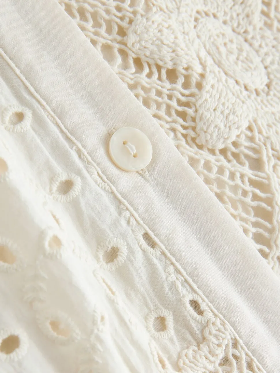 Crème - Chemise au crochet
