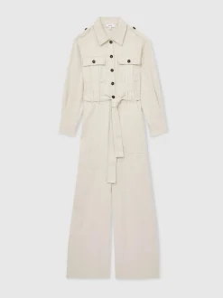Crème - Combinaison utilitaire Reiss Anais ample