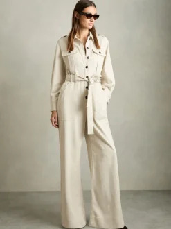 Crème - Combinaison utilitaire Reiss Anais ample
