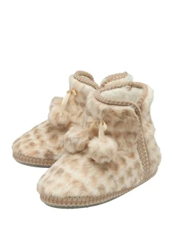 Crème - Dunlop Chaussons à pompons en faux chaussons