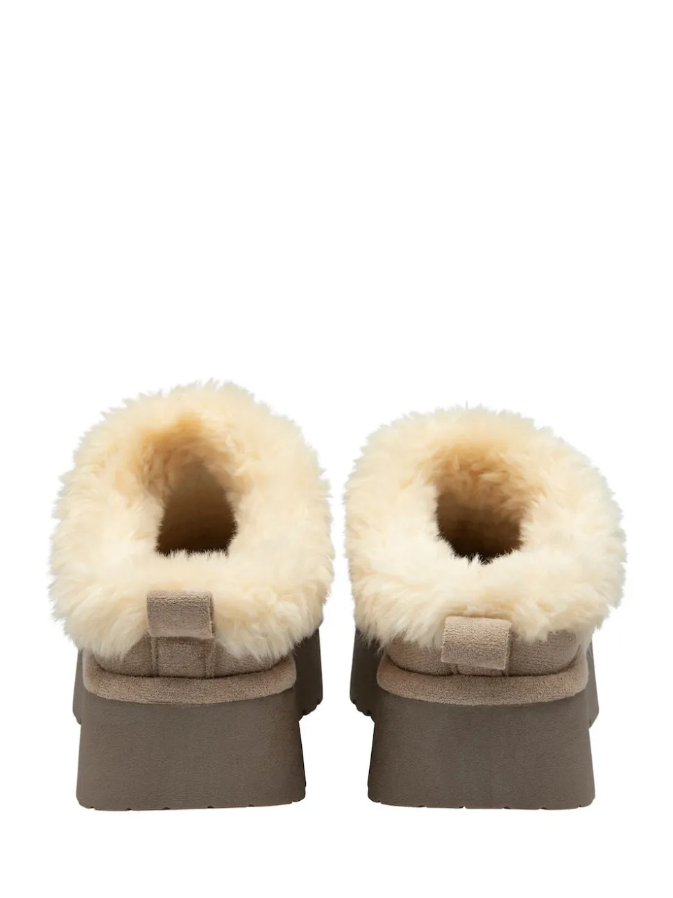 Crème - Dunlop Chaussons mules en faux daim