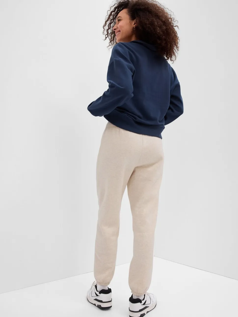 Crème - Jogging Gap droit à logo