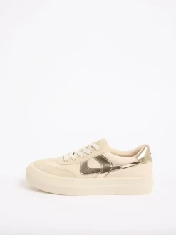 Crème - Lipsy Baskets de sport à lacets en toile épaisse