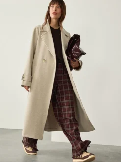 Crème - Long manteau maxi