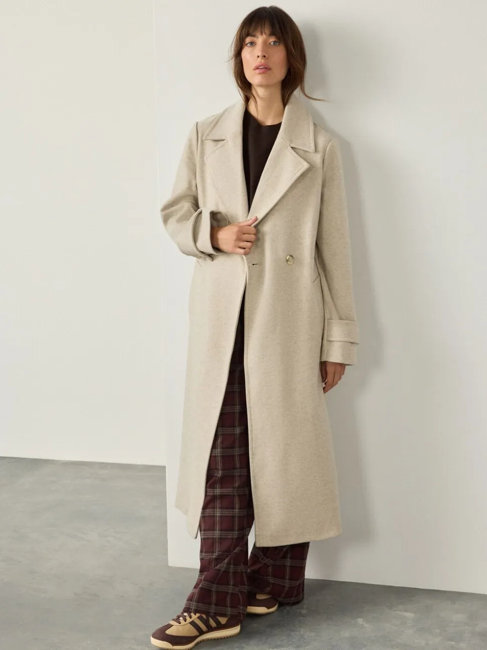 Crème - Long manteau maxi