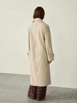 Crème - Long manteau maxi