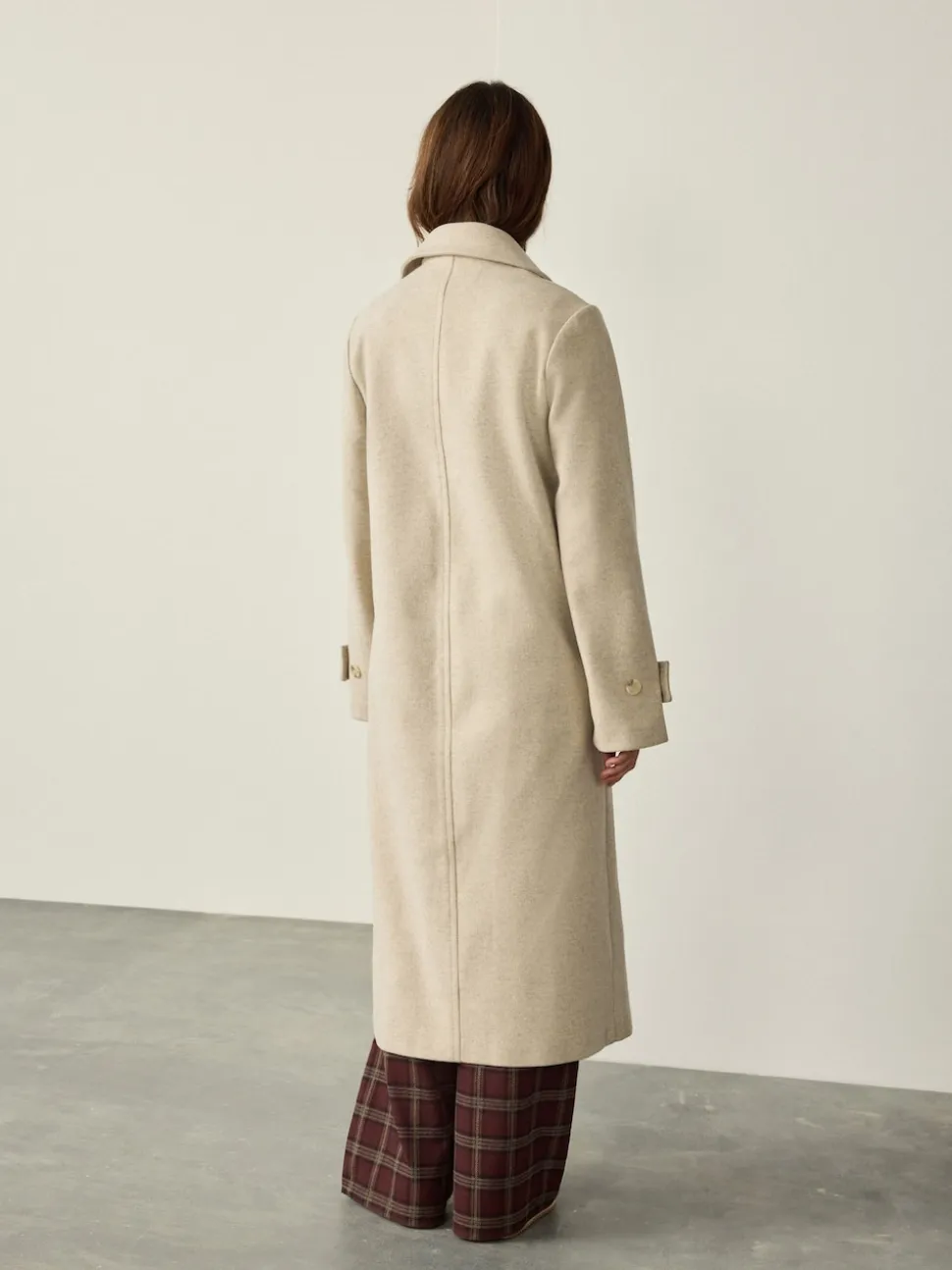 Crème - Long manteau maxi