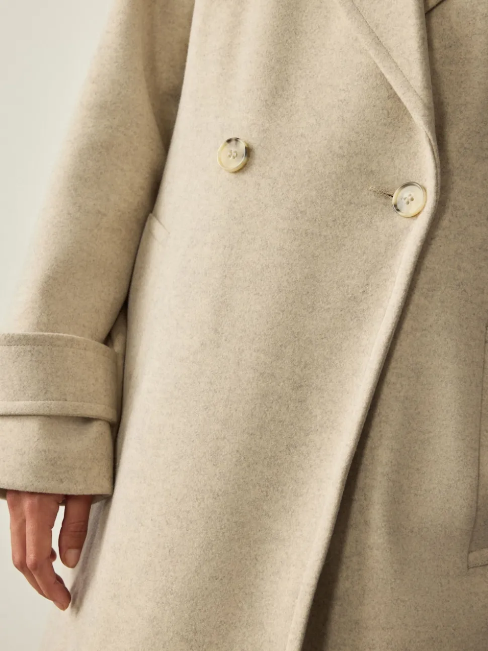 Crème - Long manteau maxi