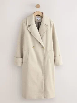 Crème - Long manteau maxi