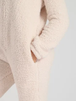 Crème - Loungeable tout-en-un en sherpa XL avec oreilles de Noël