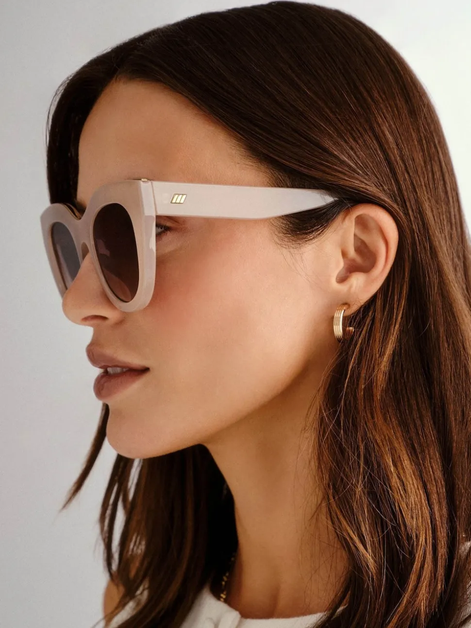 Crème - Lunettes de soleil Le Specs Air Cœur