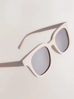 Crème - Lunettes de soleil carrées