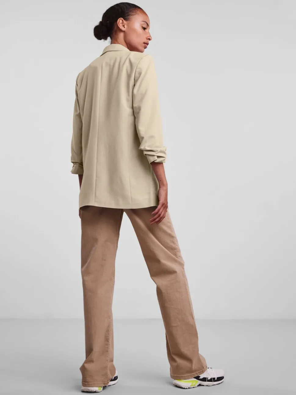 Crème - Pieces 3/4 Manches froncées Blazer