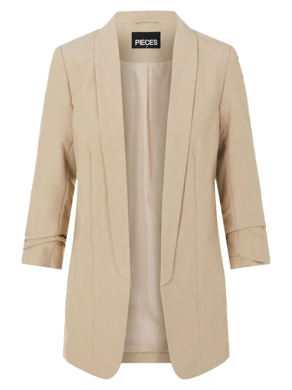 Crème - Pieces 3/4 Manches froncées Blazer