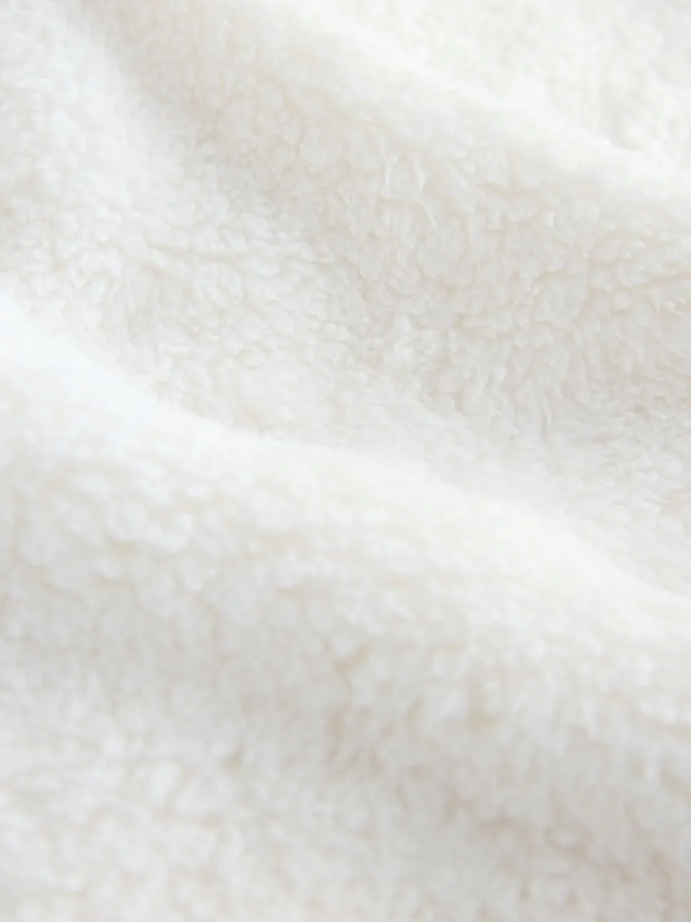 Crème - Polaire en imitation peau de mouton à col zippé