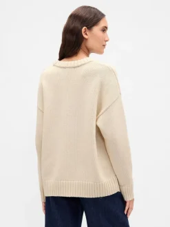 Crème - Pull oversize Gap en coton