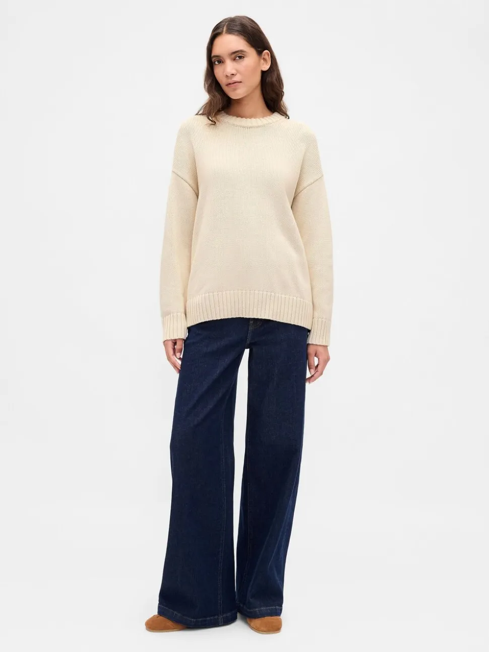Crème - Pull oversize Gap en coton