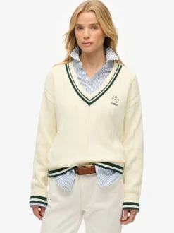 Crème - Pull Superdry Cricket Club