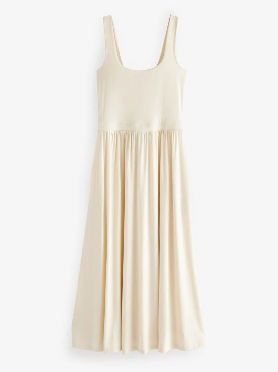 Crème - Robe d’été à taille jersey