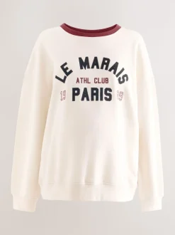 Crème - Sweat-shirt graphique de grossesse