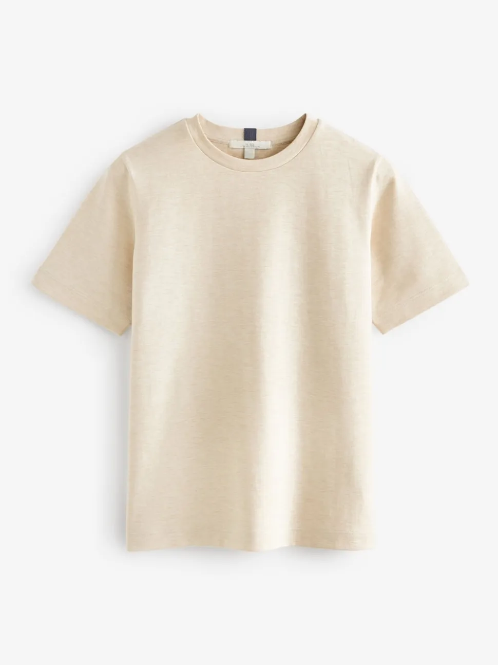 Crème d'avoine - T-shirt Manche courte Col ras du cou lourd