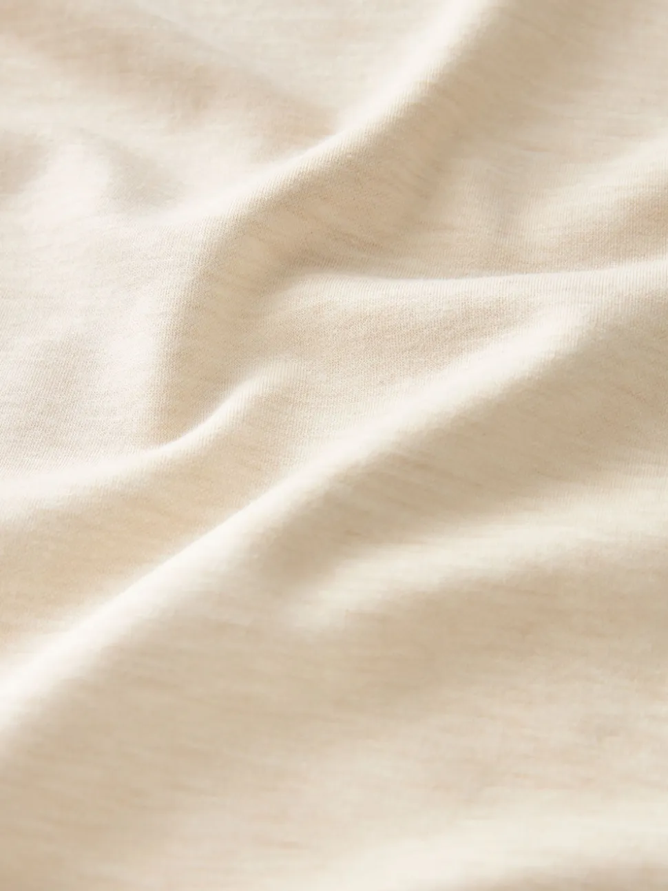 Crème d'avoine - T-shirt Manche courte Col ras du cou lourd