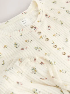 Crème fleuri - Pyjama à manches longues Cosy Waffle