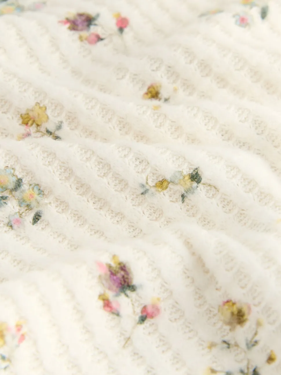 Crème fleuri - Pyjama à manches longues Cosy Waffle