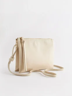 Crème ivoire - Sac à bandoulière en cuir