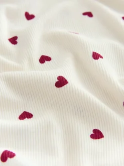 Crème motif cœur - Ensemble haut et legging à manches longues avec couche de base thermique