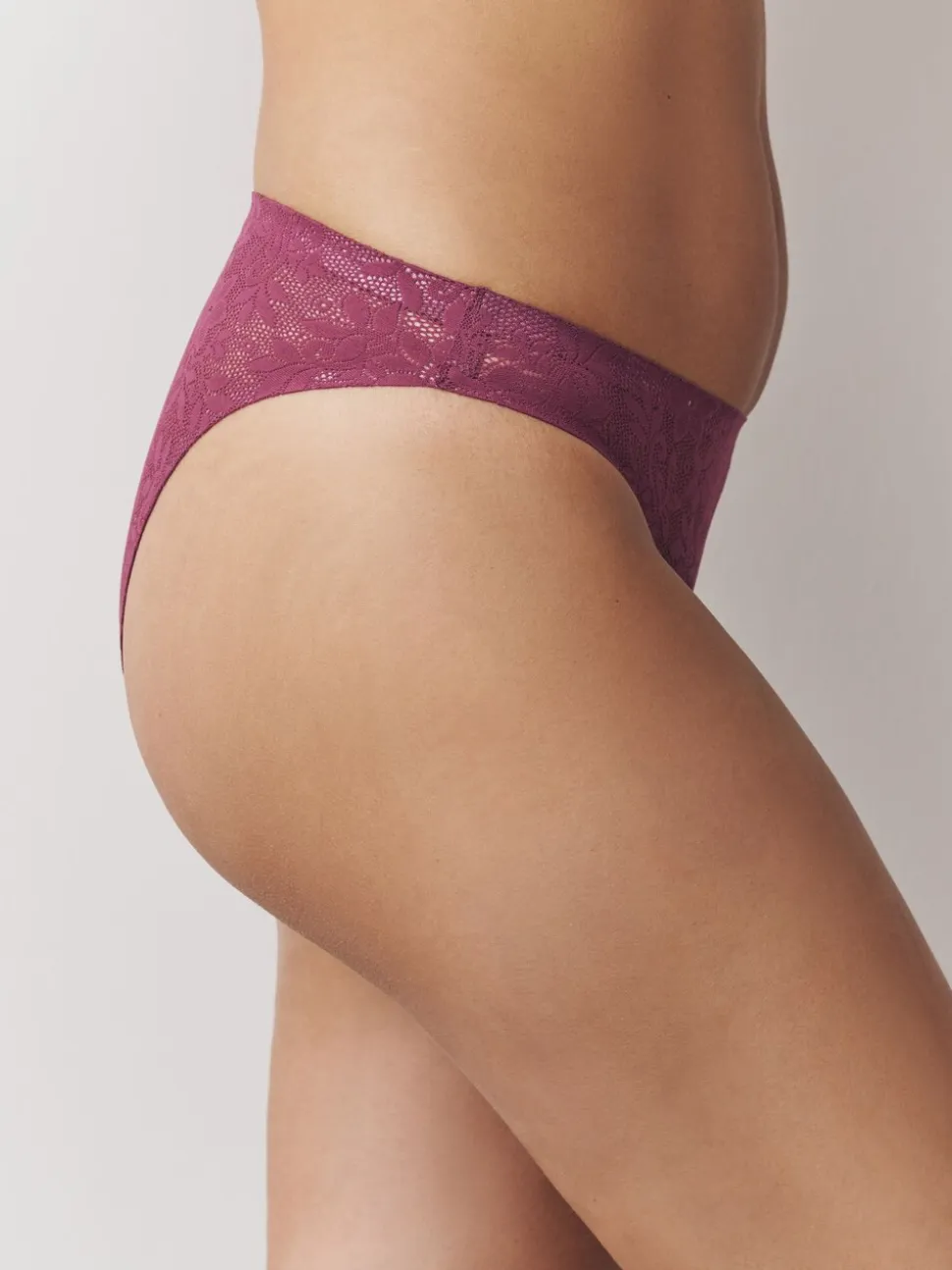 Crème/chocolat/bordeaux - Dentelle sur l’ensemble Pas de VPL Slips 3 Lot
