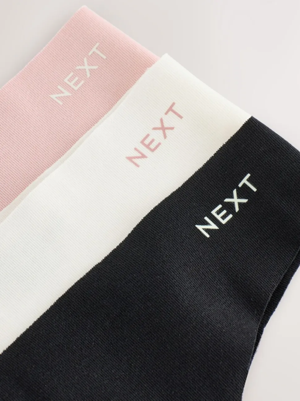Crème/Rose/Noir - Lot de 3 culottes en coton majoritaire sans VPL