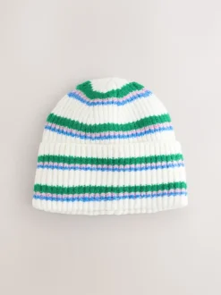 Crème/rose/vert - Bonnet en maille