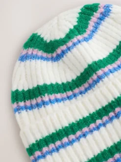Crème/rose/vert - Bonnet en maille