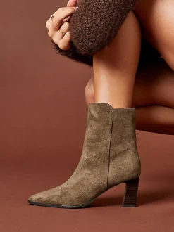 Écru - Bottes Linzi Thorn à talons carrés empilés