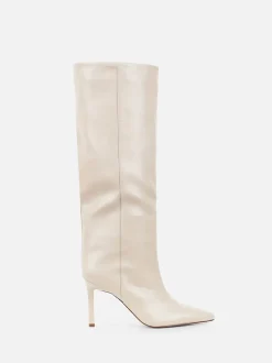 Écru - Bottes Simmi London Tiger à talons hauts