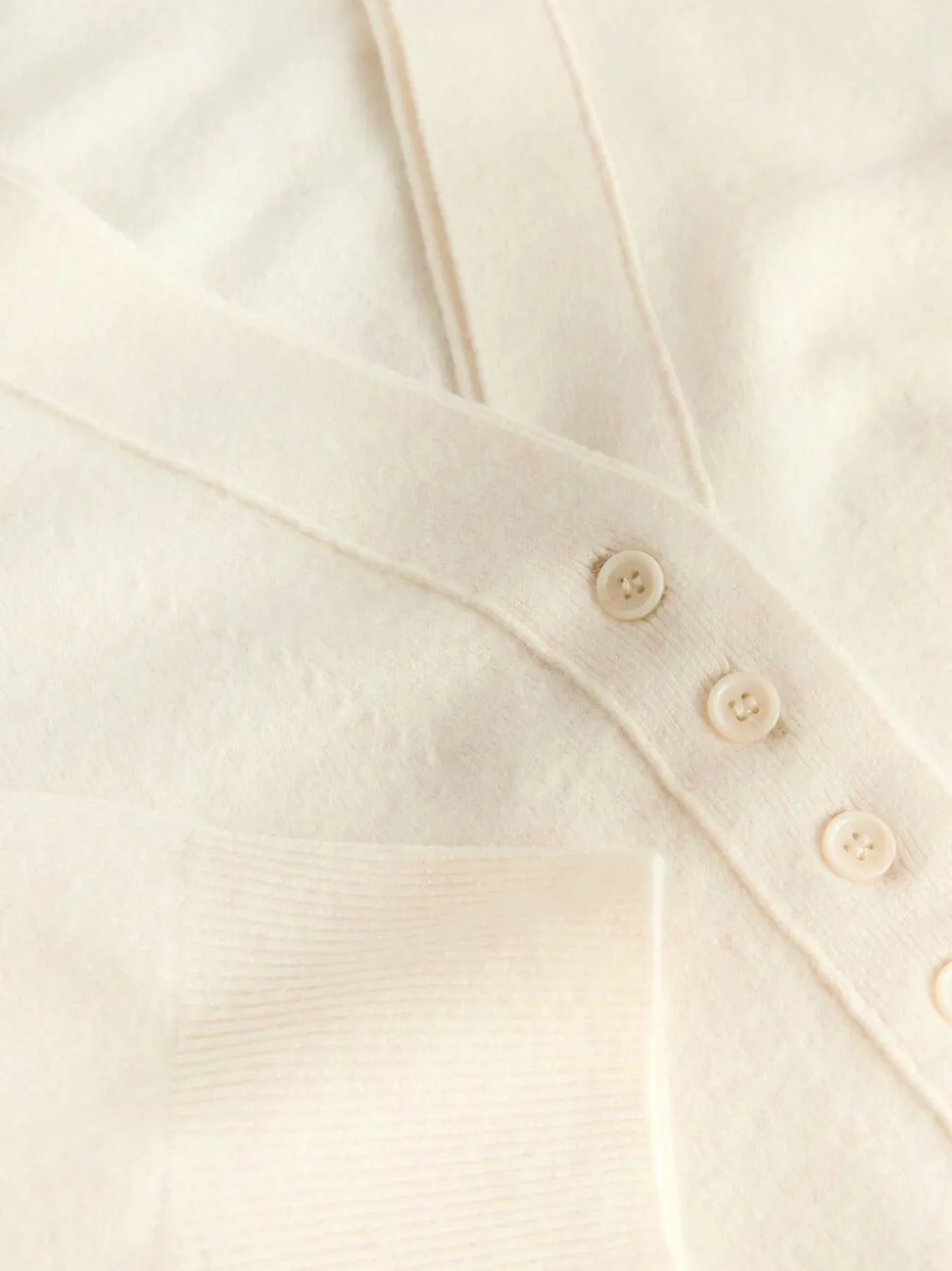 écru - Cardigan ultra-doux à col en V avec poches