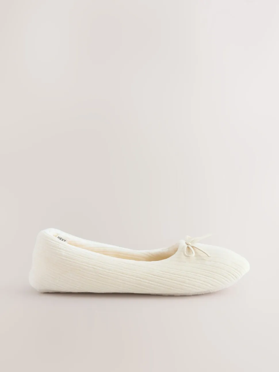 écru - Chaussons ballerines en velours