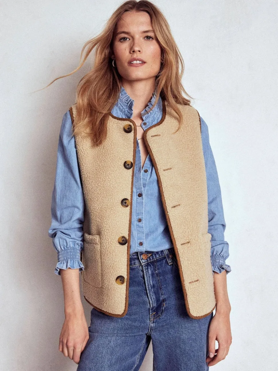Écru - Gilet Boden Clerkenwell Réversible