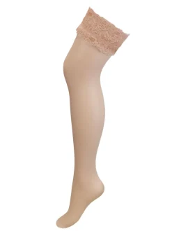 Écru - Hold-ups Pour Moi Adore 15 deniers en dentelle