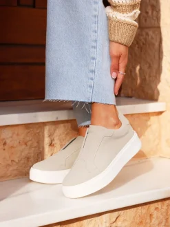 Écru - Linzi Baskets à enfiler à plateforme Henley