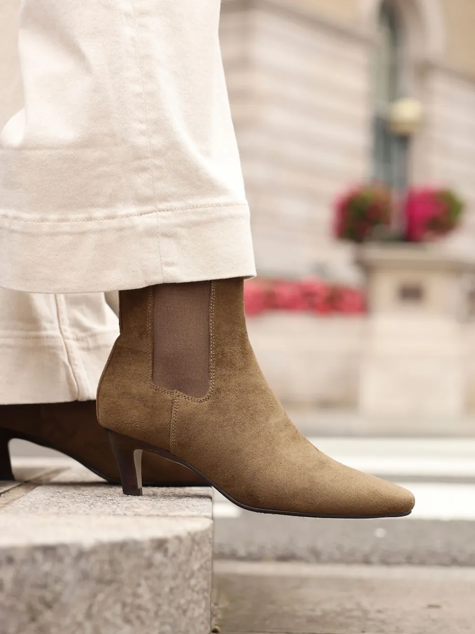 Écru - Linzi Bottes Ritual à talons chaton Chelsea