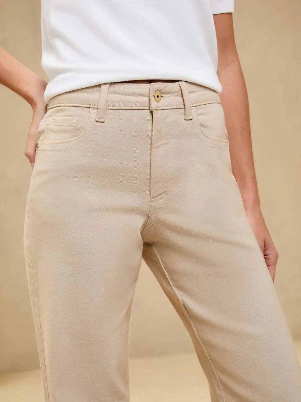 écru - Lipsy - Jean à jambe large et à taille moyenne