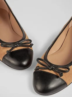 Écru - LK Bennett Ballerines en cuir et vernis Kara Embout
