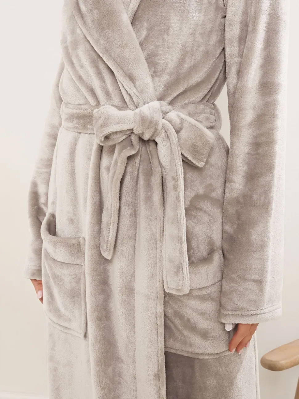 Écru - Long Tall Sally Peignoir châle Super Luxe Maxi