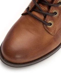 Écru - Moda in Pelle bottines en cuir à lacets Bezzie