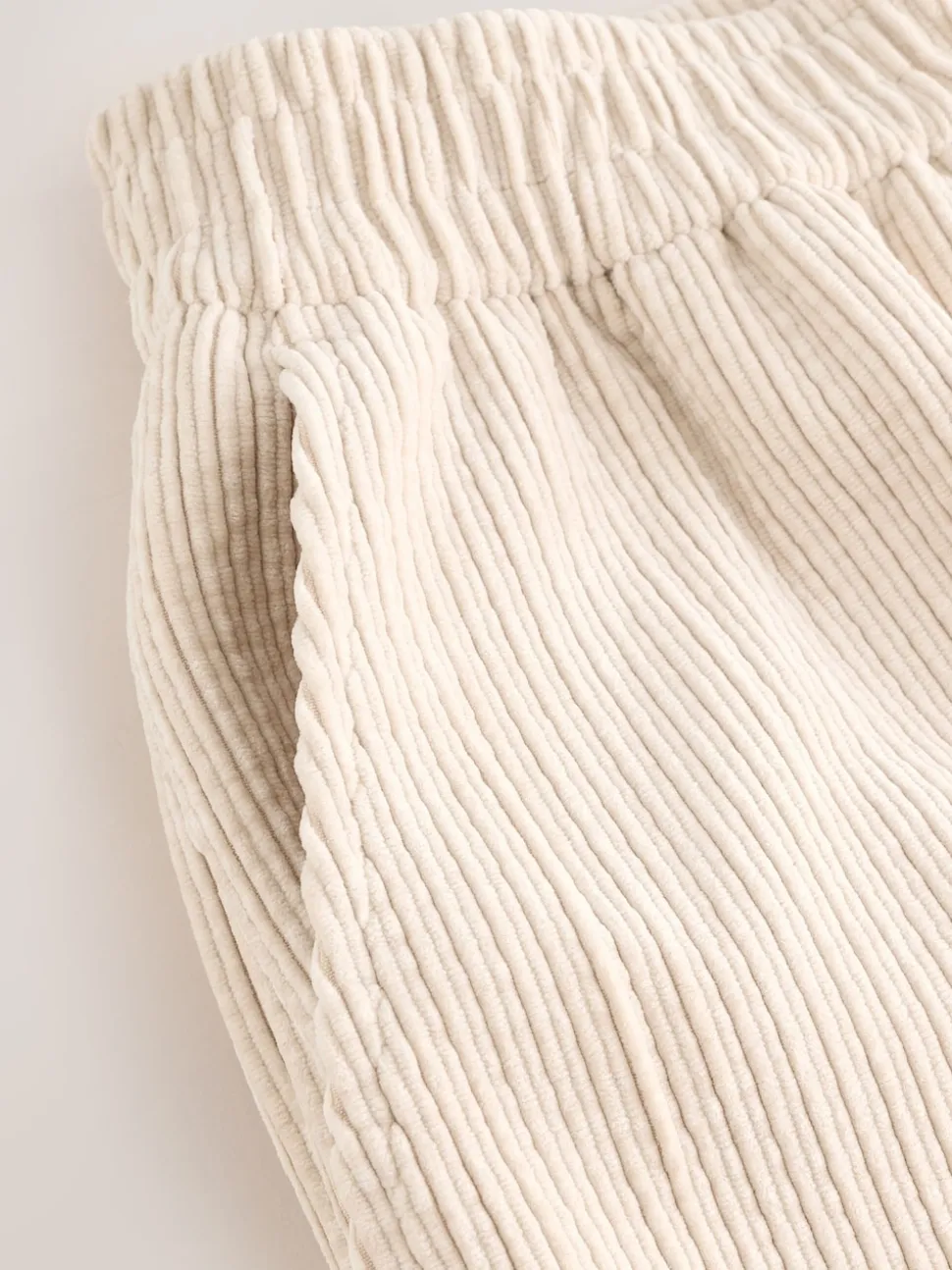 écru - Pantalons Amples en velours côtelé doux