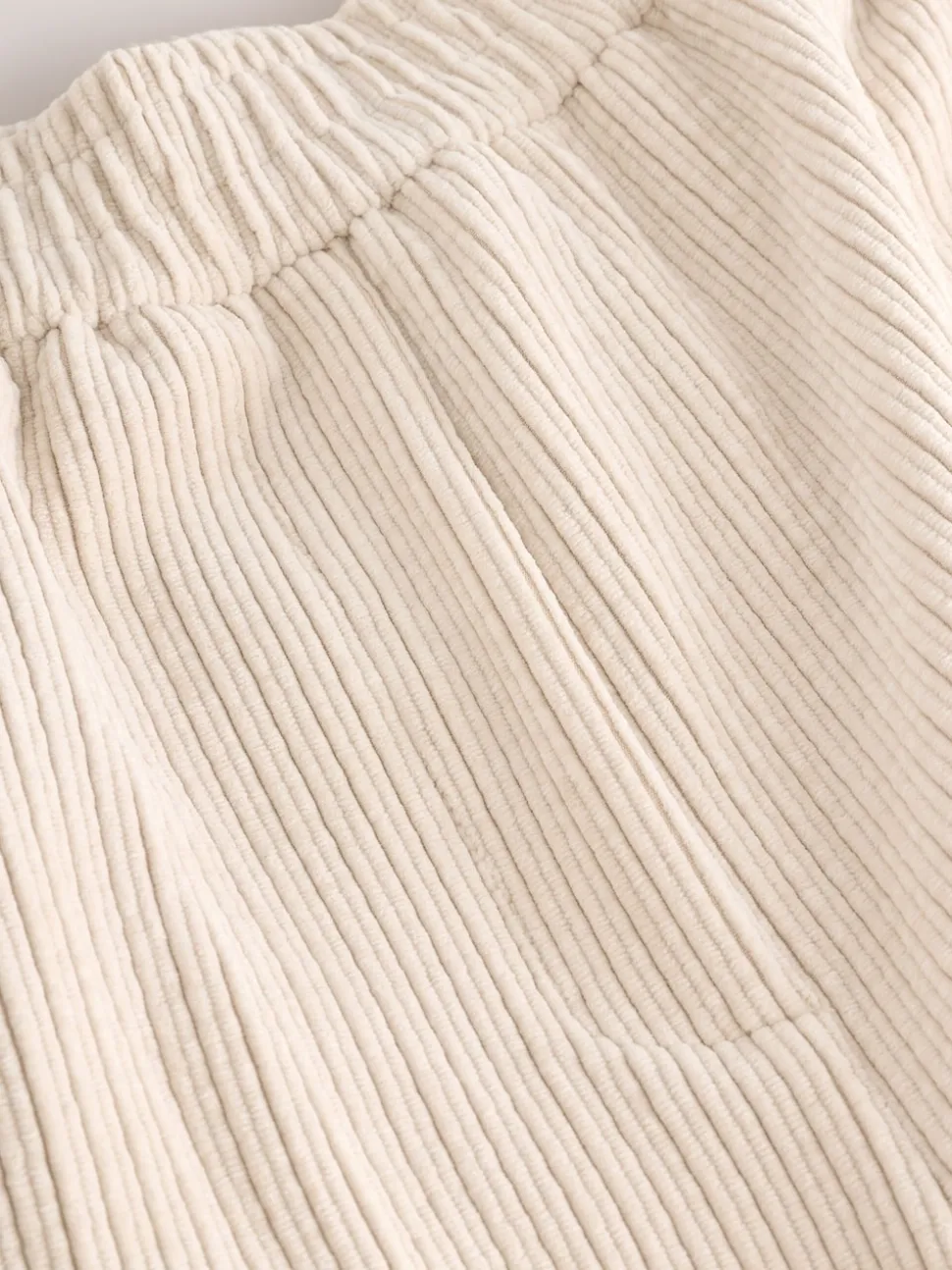 écru - Pantalons Amples en velours côtelé doux
