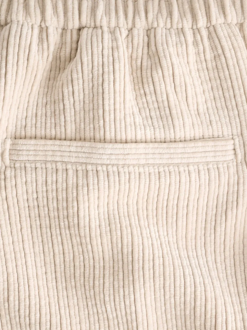 écru - Pantalons Amples en velours côtelé doux